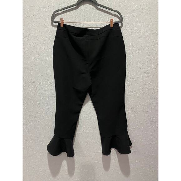 Cynthia Rowley Black Cropped Ruffle Hem Dressy Pants Sz 12 NWT - Picture 6 of 8